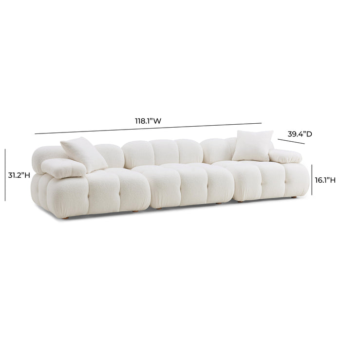 Calliope Cream Vegan Shearling Modular Sofa