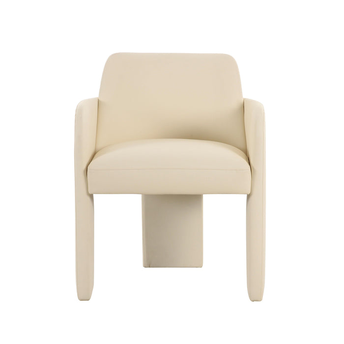 Leo Cream Performance Vegan Leather Dining Chair