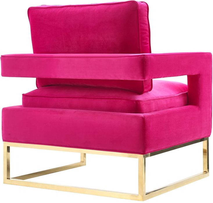 Avery - Velvet Chair With Polished Gold Base