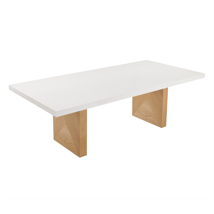 Madeline White Gloss and Natural Ash Dining Table