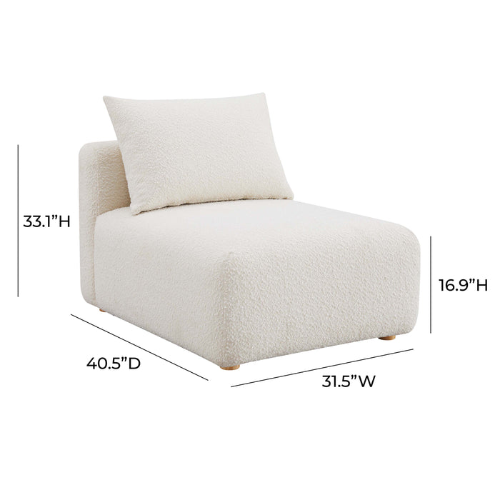 Hangover Cream Boucle Modular Armless Chair