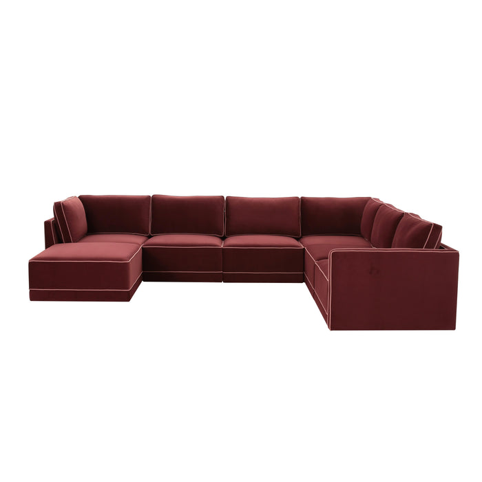 Willow Berry Red Modular Large LAF Chaise Sectional