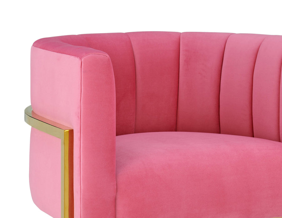 Magnolia Rose Pink Velvet Chair