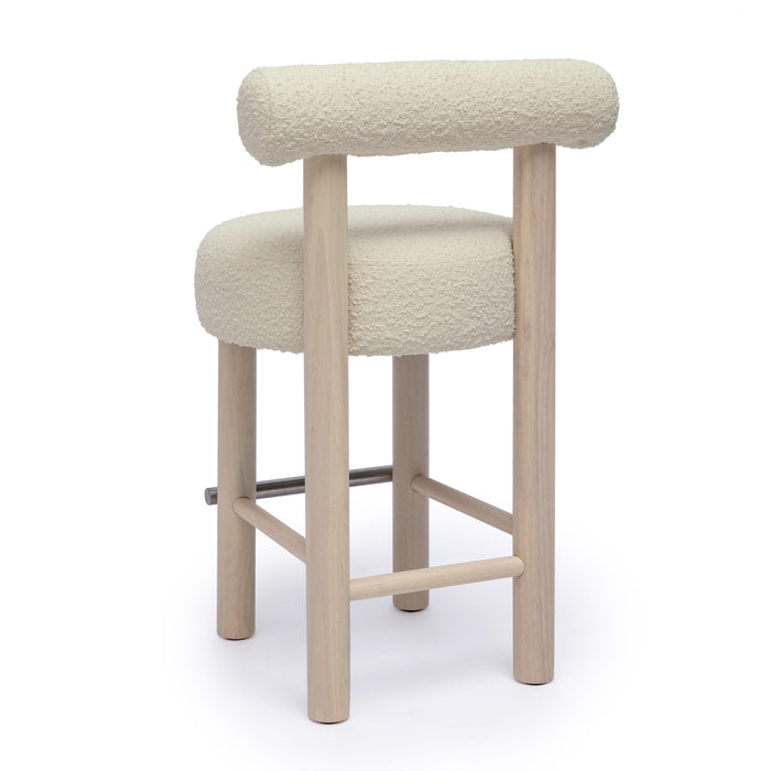 Carmel - Boucle and Solid Wood Counter Stool