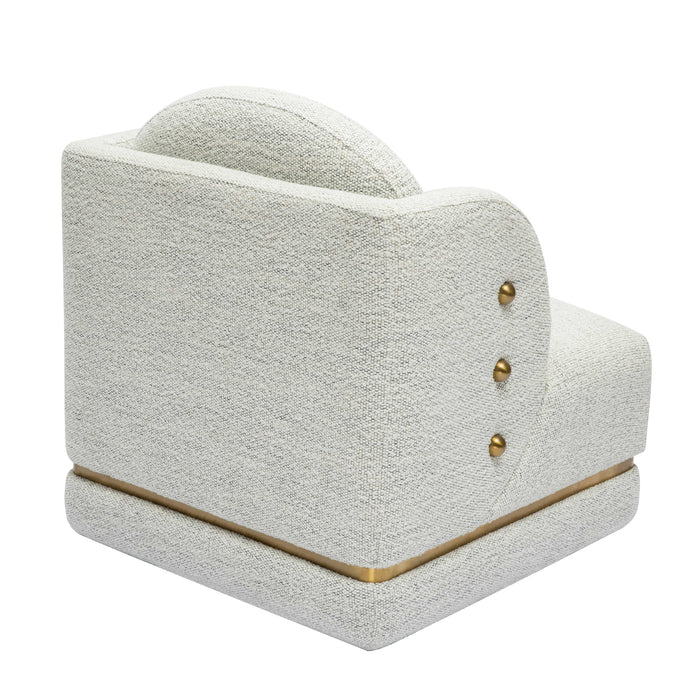 Earl - Nubby Chenille Accent Chair - Cotton White