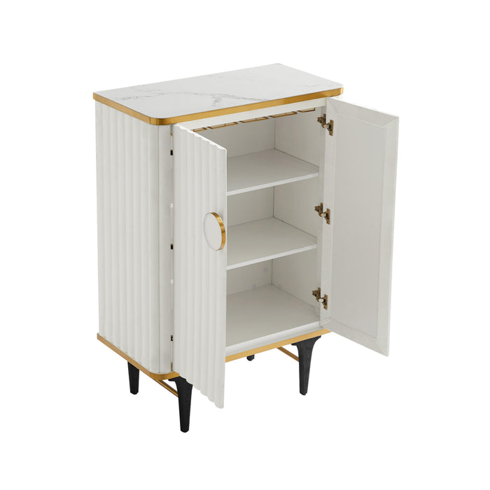 Cordoba Cream Velvet Bar Cabinet