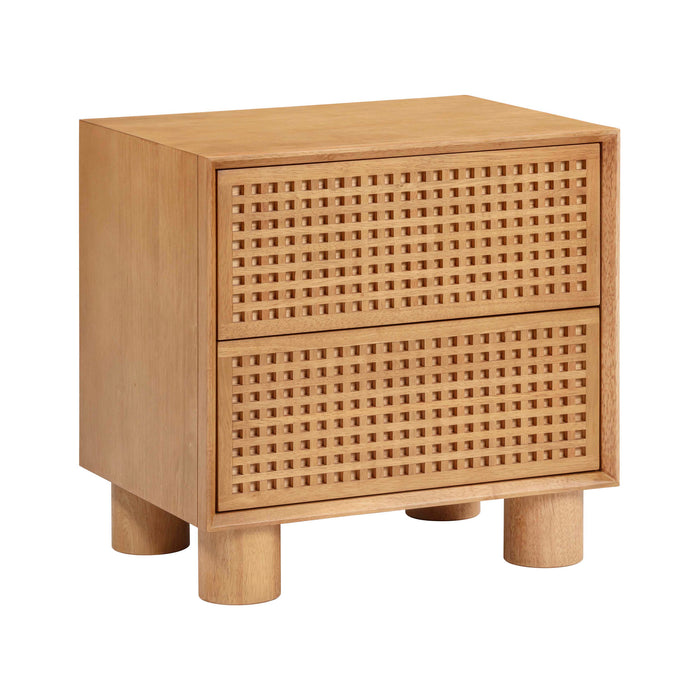 Miles Natural Rubberwood Nightstand