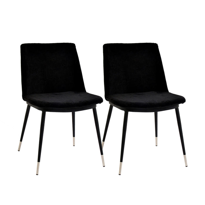 Evora - Velvet Chair With Gold Legs (Set of 2)