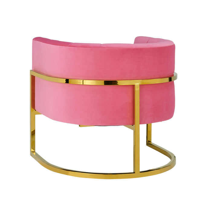 Magnolia Rose Pink Velvet Chair