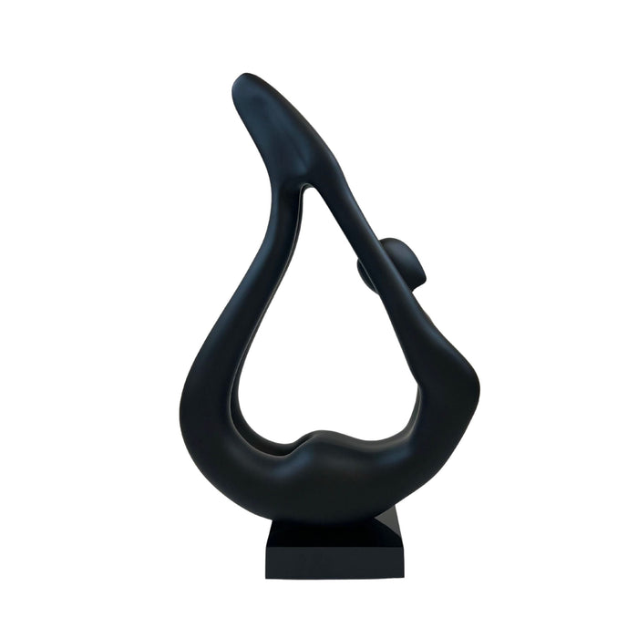 Yoga Black Sculpture - White Base