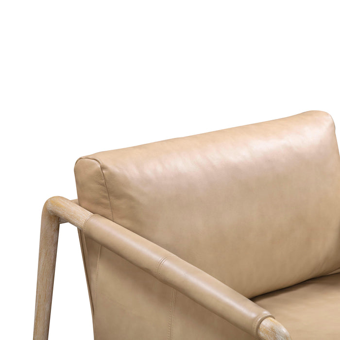 Chakka Tan Genuine Leather Accent Chair