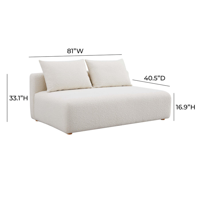 Hangover - Boucle Modular Loveseat - Cream