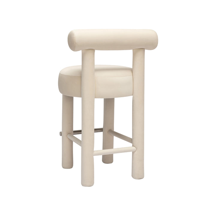 Carmel Cream Velvet Counter Stool