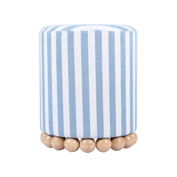 Dex - Striped Linen Ottoman