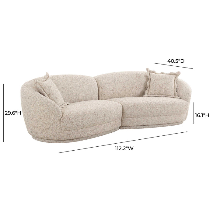 Marion - Textured Boucle Sectional - Two-Tone