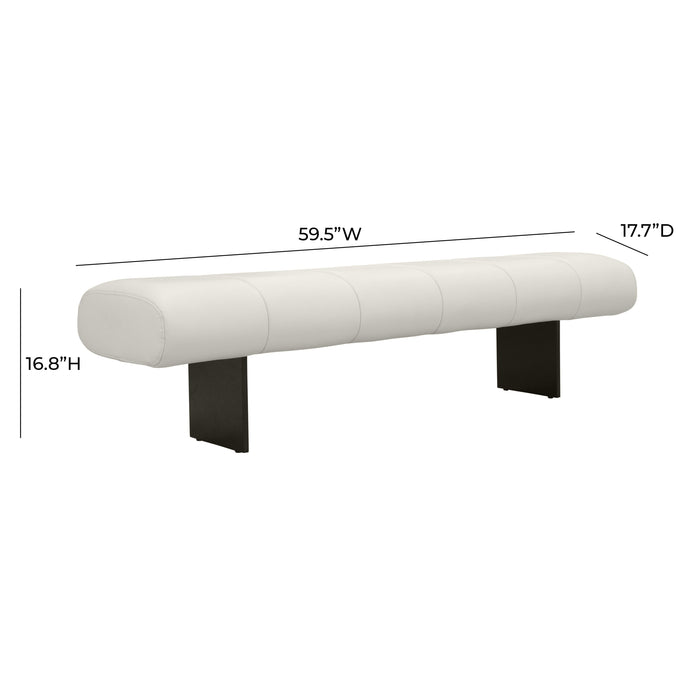 Karol Cream Performance Vegan Leather Bench