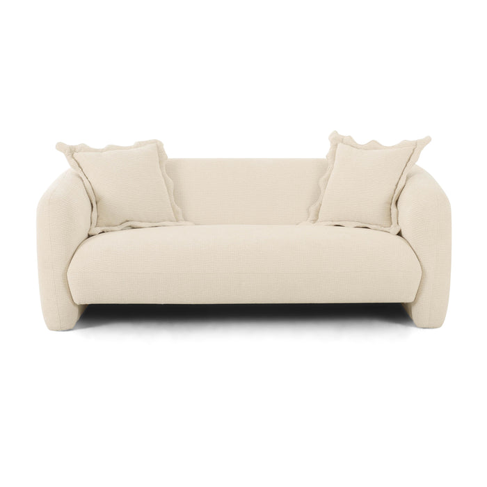 Lou - Textured Fabric Loveseat - Sandstone