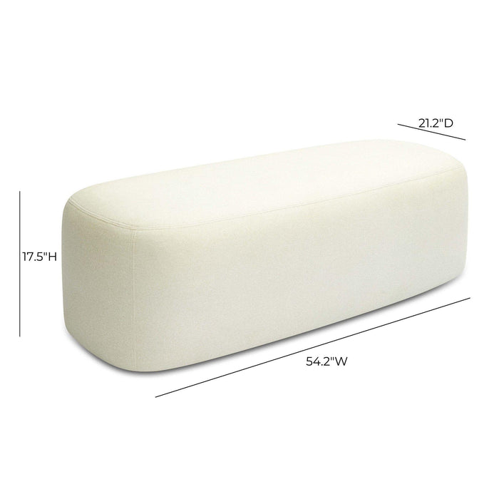 Graceland - Faux Mohair Bench - Cream