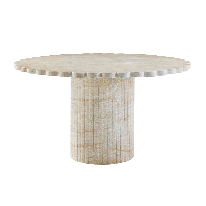 Blossom Washed Travertine Finish Indoor / Outdoor 54" Round Dining Table