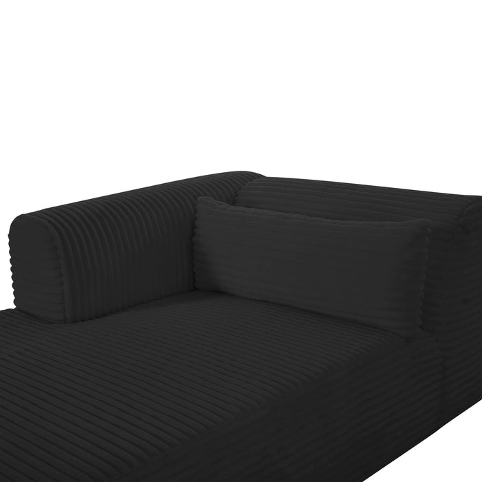 Tarra - Fluffy Oversized Corduroy Modular Chaise