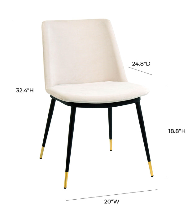 Evora - Velvet Chair With Gold Legs (Set of 2)