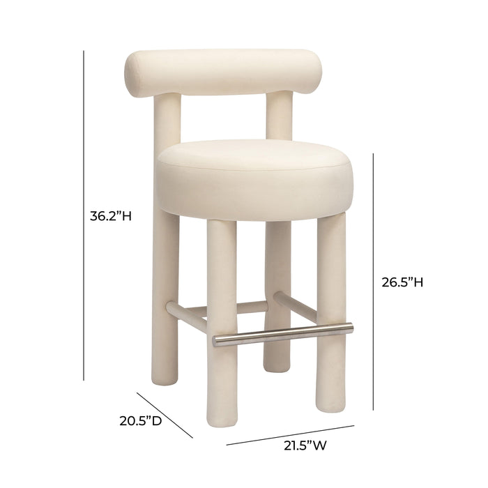 Carmel Cream Velvet Counter Stool