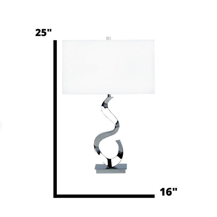 Abstract Chrome Table Lamp //  1 Light