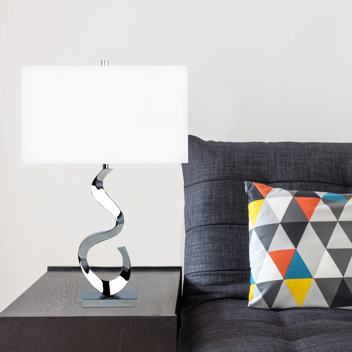 Abstract Chrome Table Lamp //  1 Light