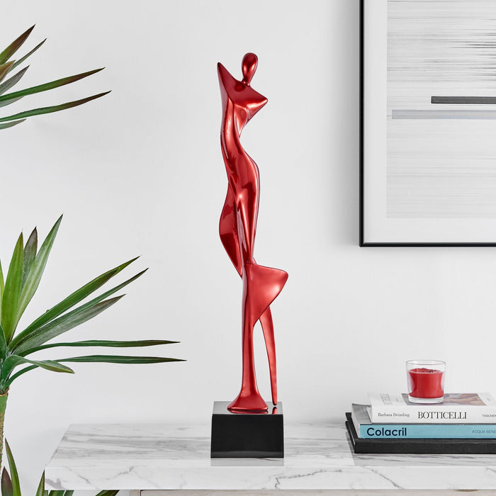 Allegra  32.5-Inch Sculpture - Metallic Red