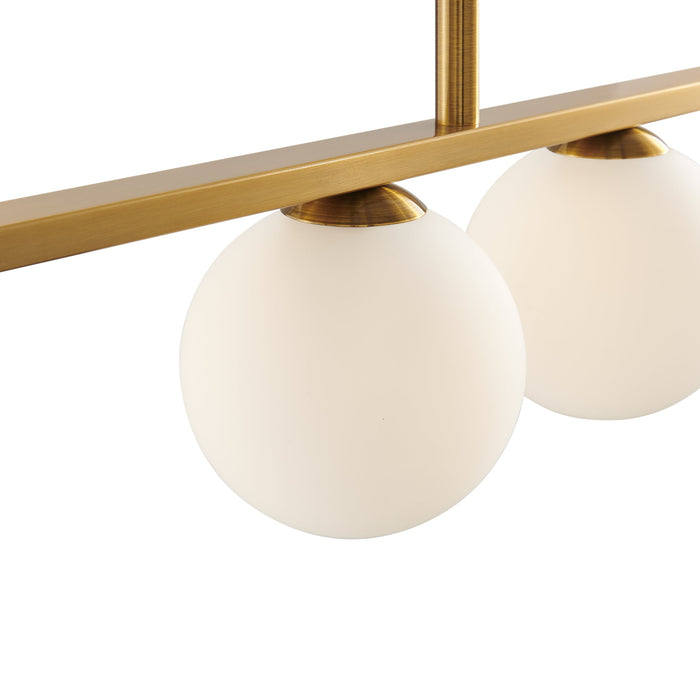 Anechdoche Rectangular Gold and White Chandelier