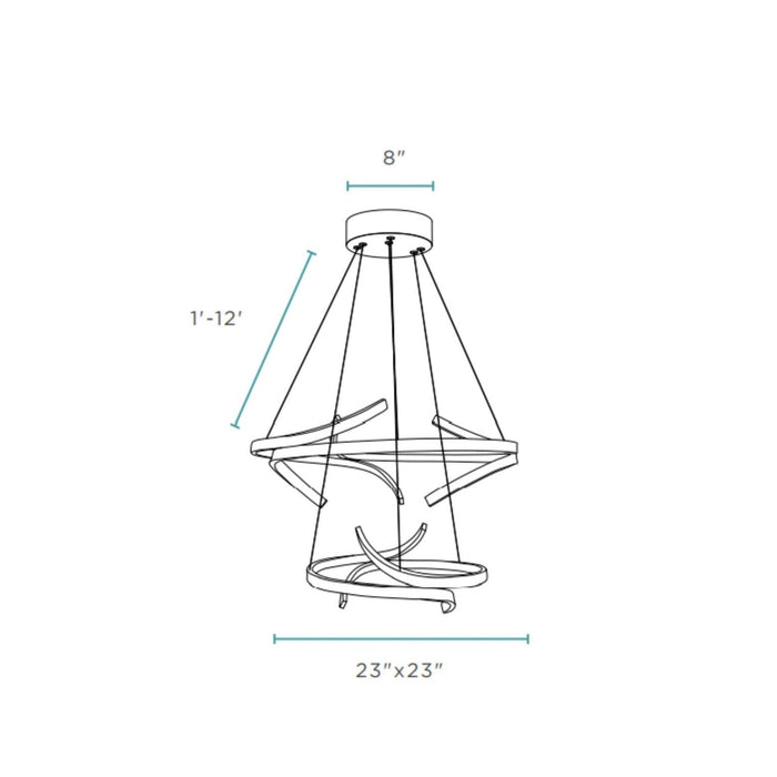 Beijing LED adjustable Round Chandelier // Chrome