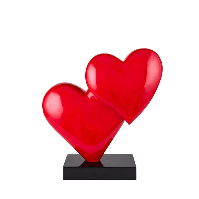 Double Heart Sculpture // Red