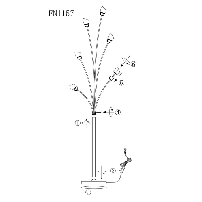 Flower Acrylic Floor Lamp // 6 Light