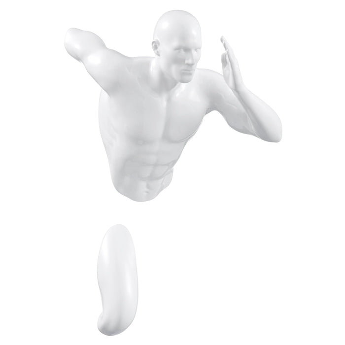 White Wall Runner 13" Man Sculpture