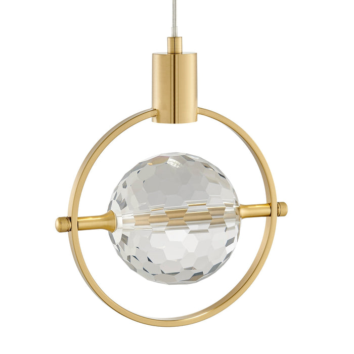 Hollywood Circle 1 Light Pendant // Gold