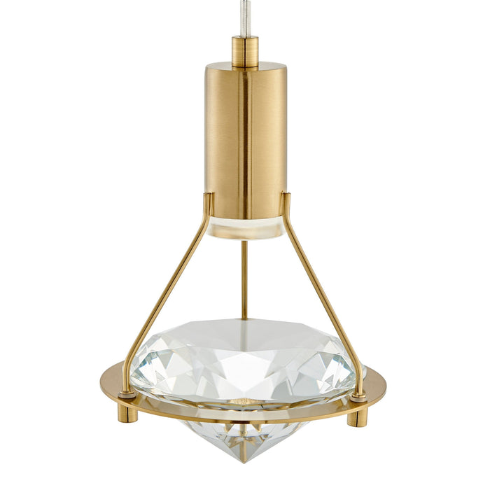 Hollywood Diamond 1 Light Pendant // Gold