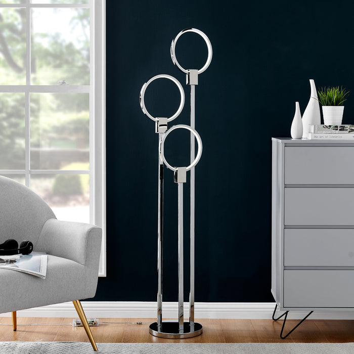 Hong Kong LED Floor Lamp // Chrome