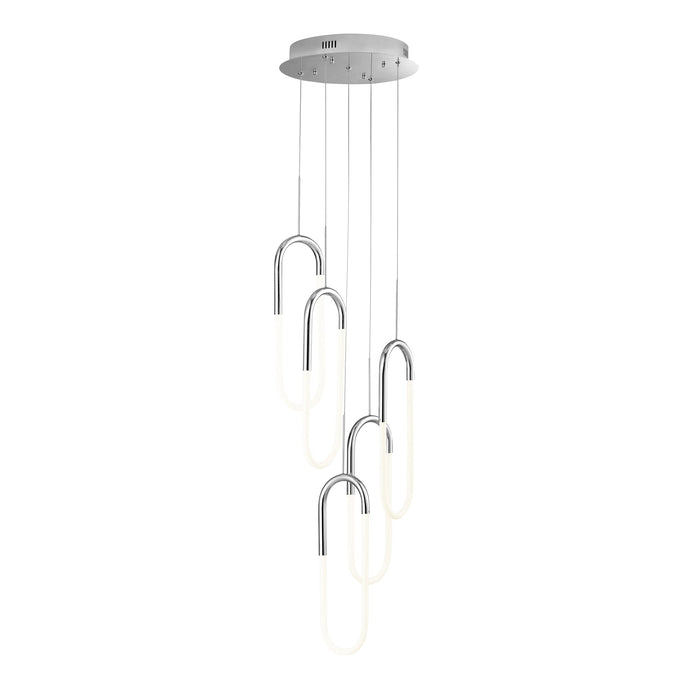 LED Five Clips Chandelier // Chrome