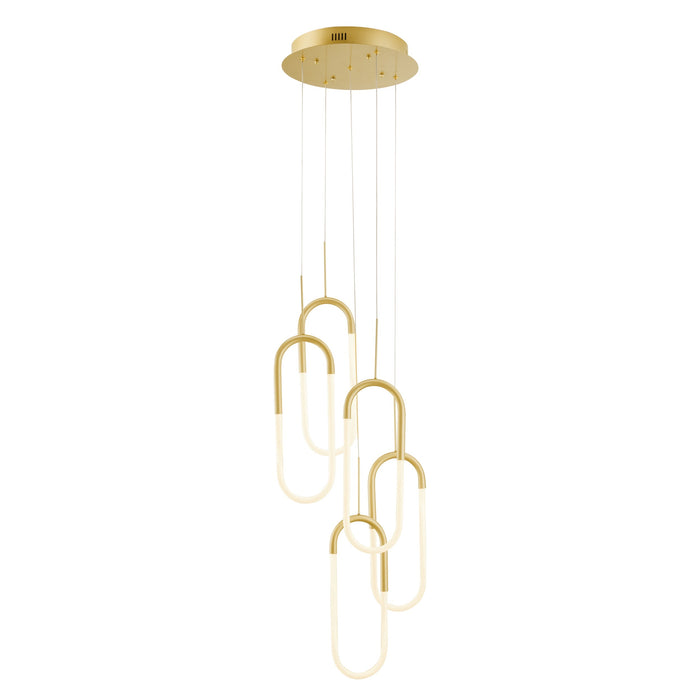 LED Five Clips Chandelier //  Sandy Gold