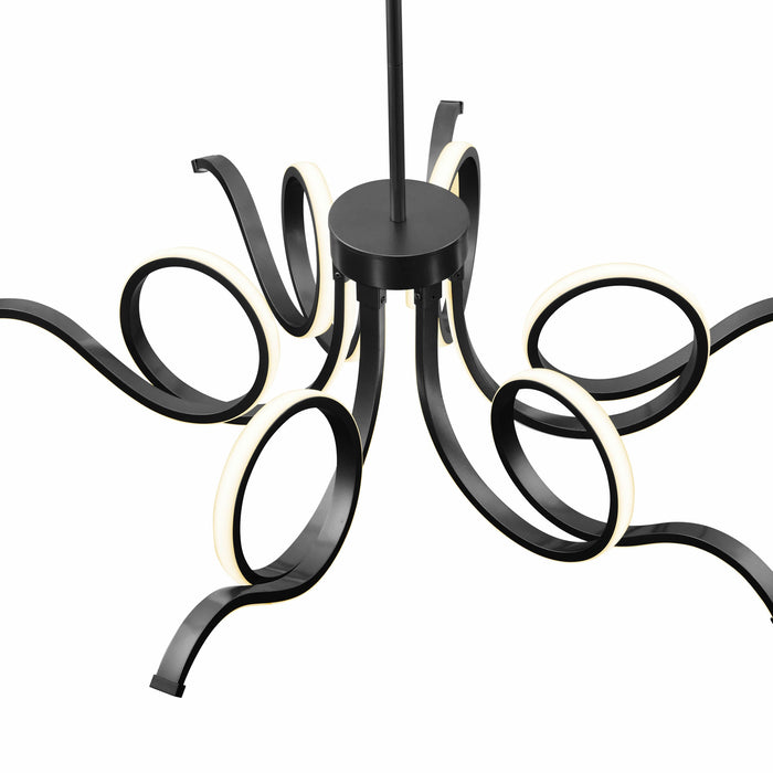 Magnolia LED Adjustable Chandelier //  Black