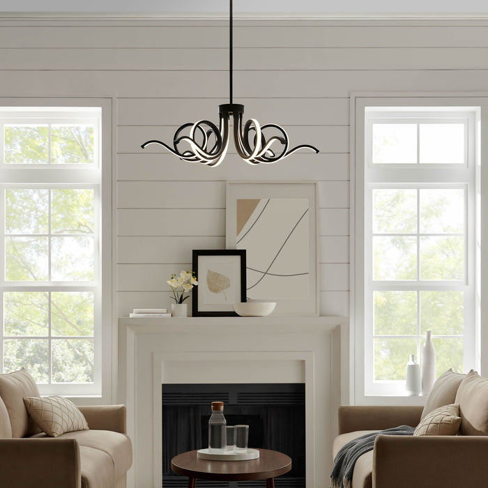 Magnolia LED Adjustable Chandelier //  Black