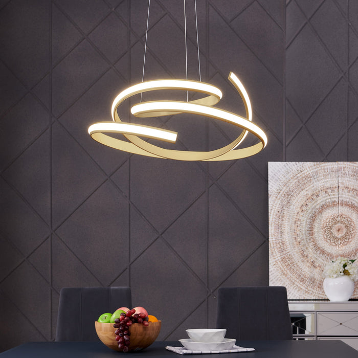 Oslo LED Adjustable Chandelier // Gold