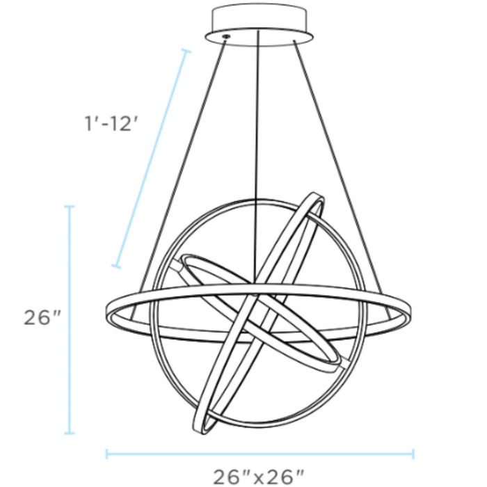 Oxford LED Adjustable Chandelier // Sandy Gold