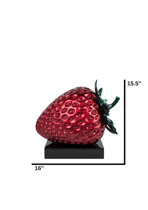 Ripe Strawberry Sculpture // Medium Red