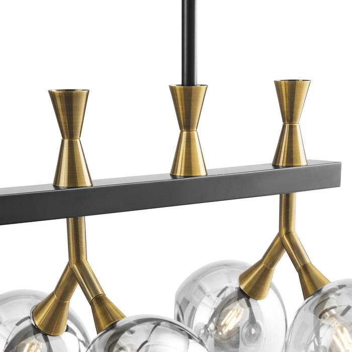 Sonder Rectangular Gold and Black Chandelier