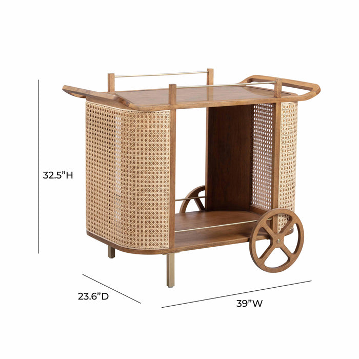 Yuma Natural Rattan Bar Cart