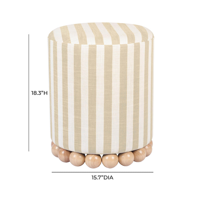 Dex - Striped Linen Ottoman