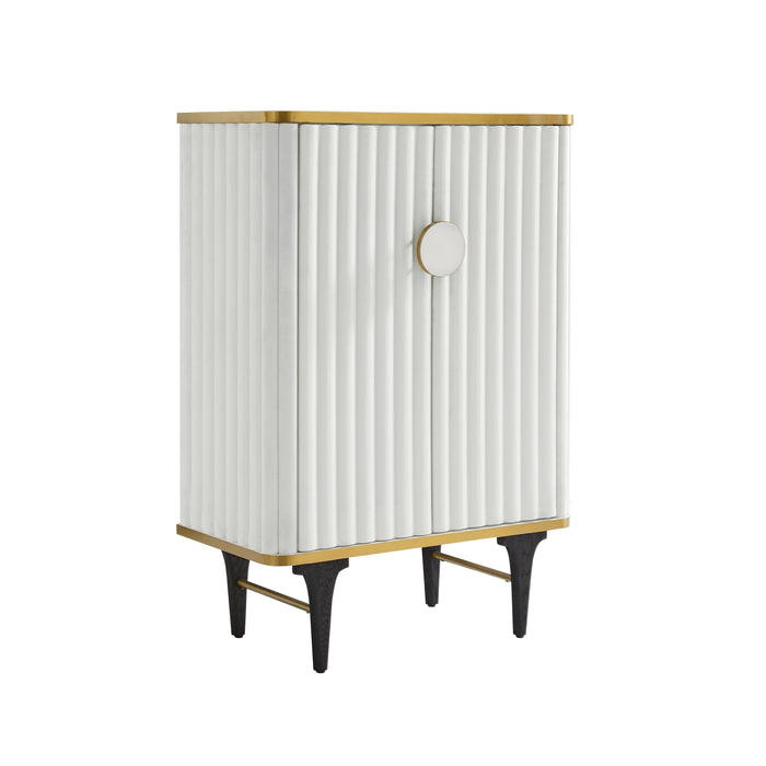 Cordoba Cream Velvet Bar Cabinet