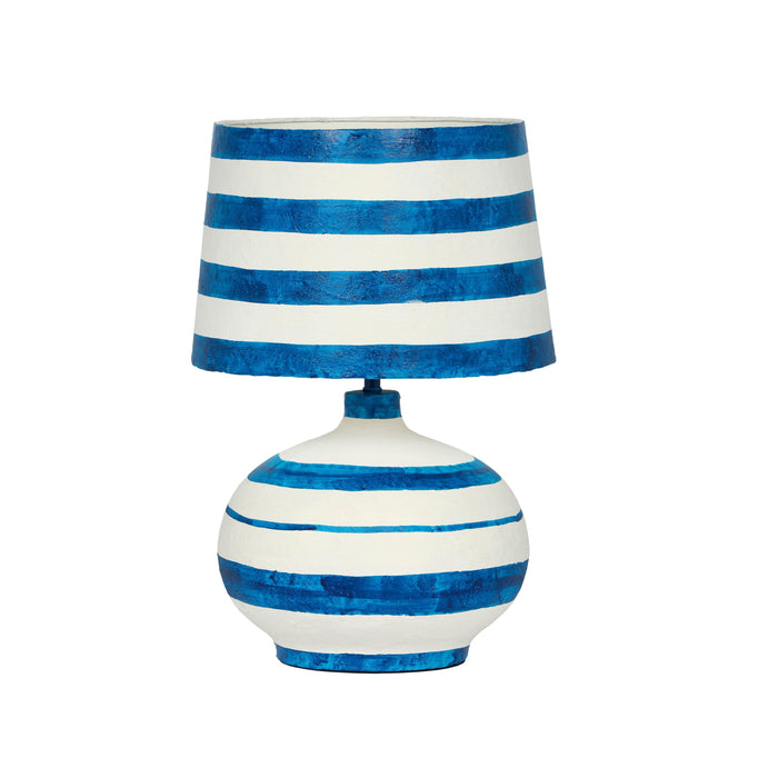 Positano - Striped Papier Mache Table Lamp