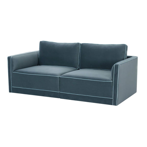 Willow Misty Blue Modular Loveseat